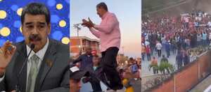 El régimen de Maduro manipula las imágenes de su visita a Guatire. Otros video muestran que casi nadie salio a recibirlo.