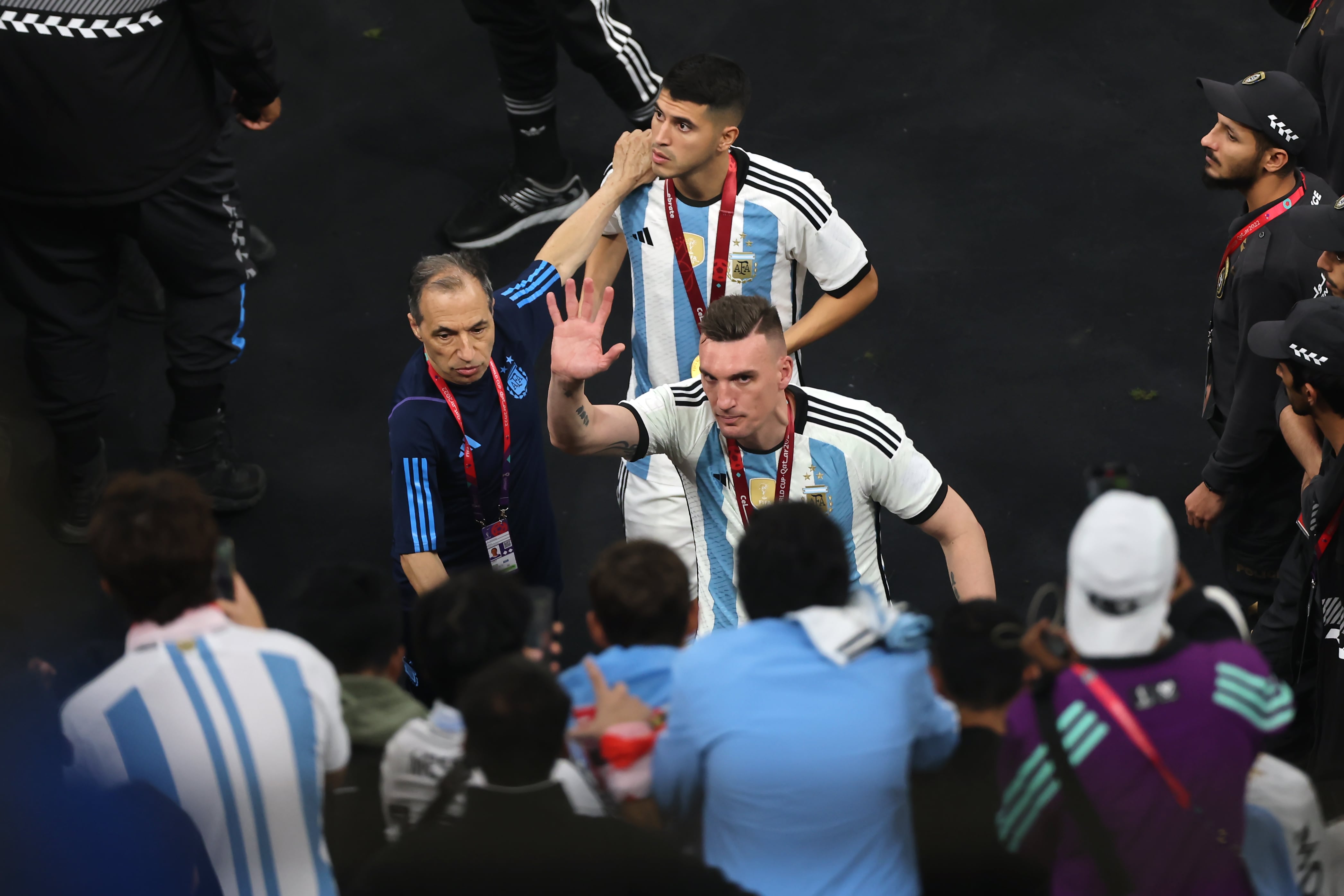 Franco Armani celebrando la obtención del Mundial 2022 con Argentina.
