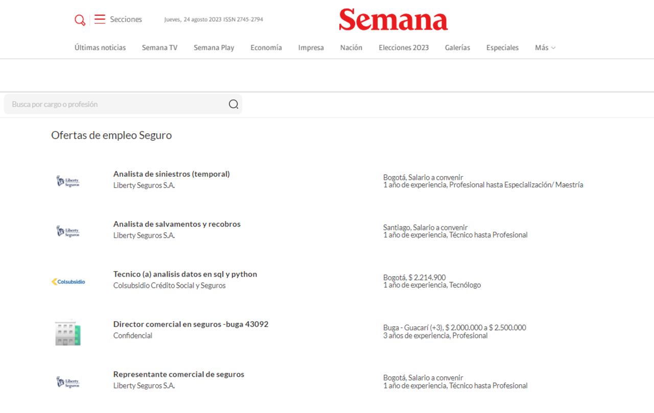 Ofertas de empleo en Semana.com