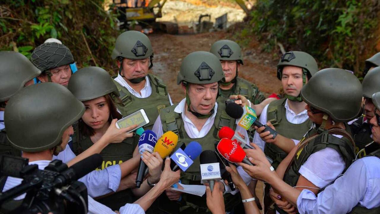 El presidente Santos dio declaraciones desde Chocó, donde se han llevado a cabo operativos contra la minería ilegal.