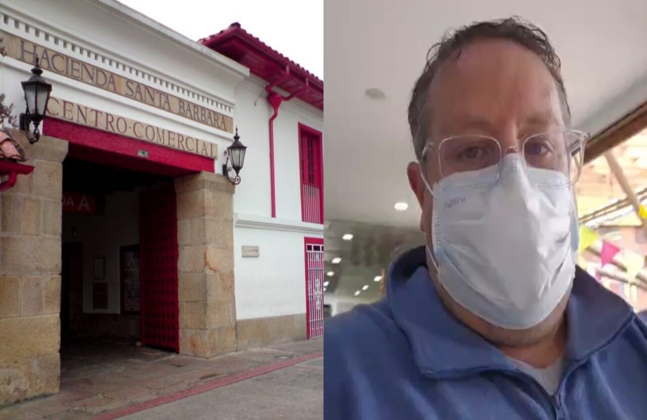 Centro Comercial Hacienda Santa Bárbara y el hombre que hizo la denuncia.