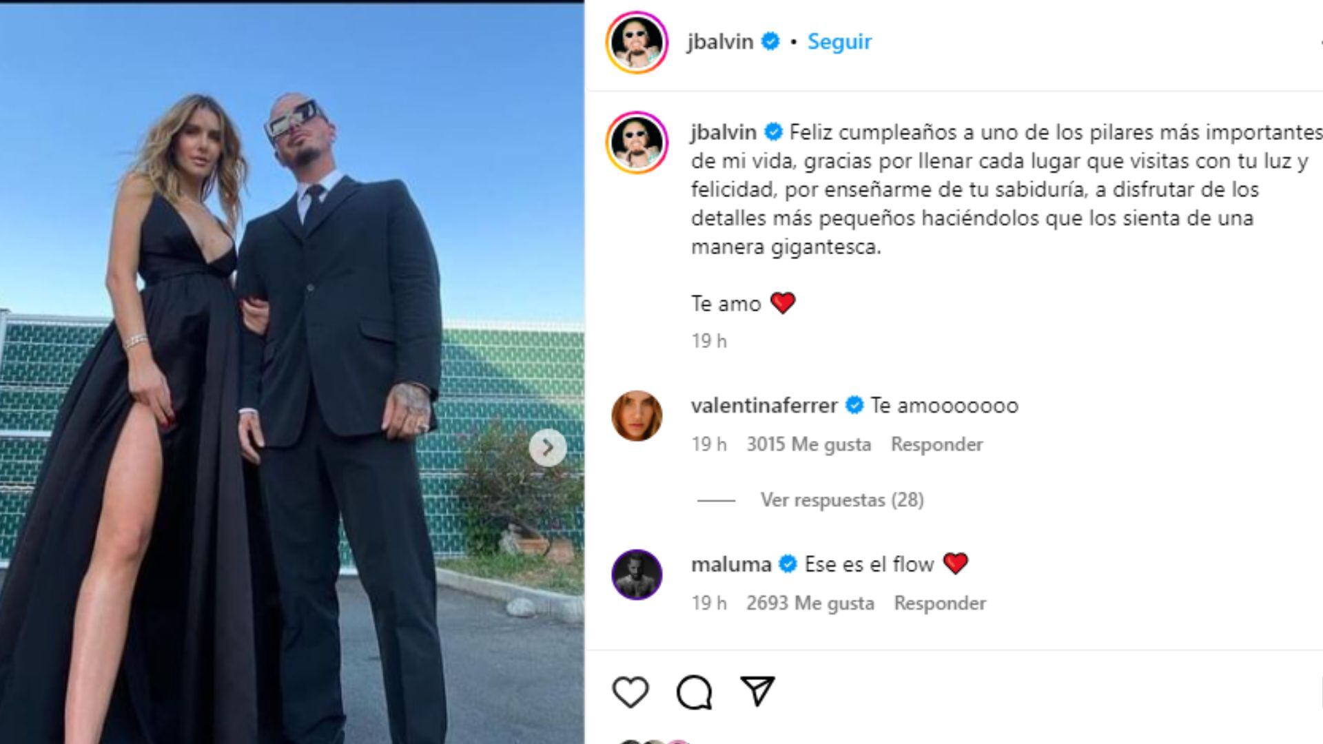 J Balvin celebró el cumpleaños de su pareja sentimental, Valentina Ferrer.
