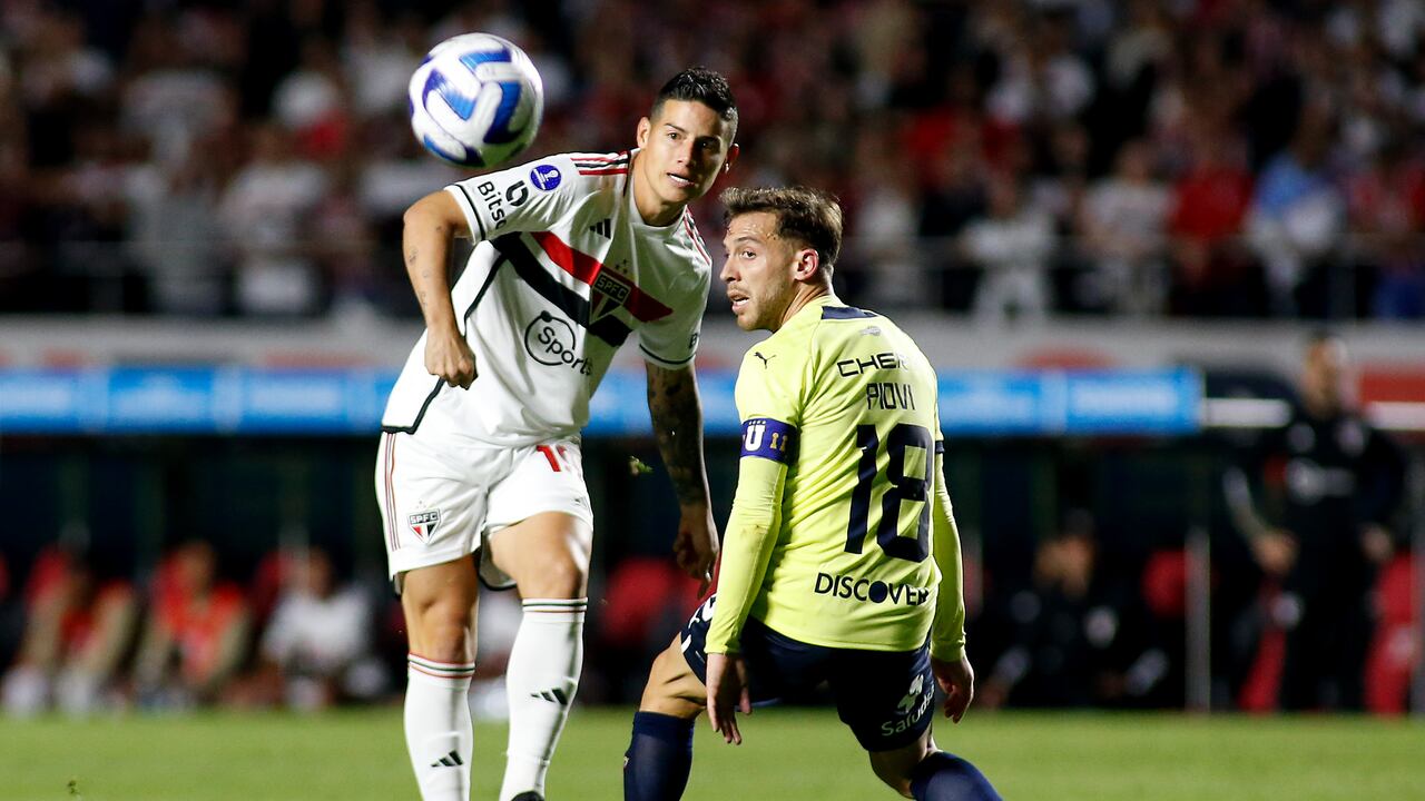 James Rodríguez en el duelo de Sao Paulo ante Liga de Quito