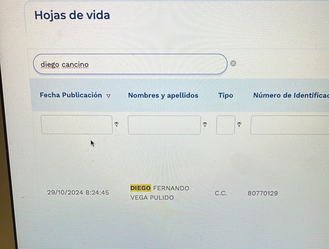 Hoja de vida de Diego Cancino no aparece en la página de la Casa de Nariño