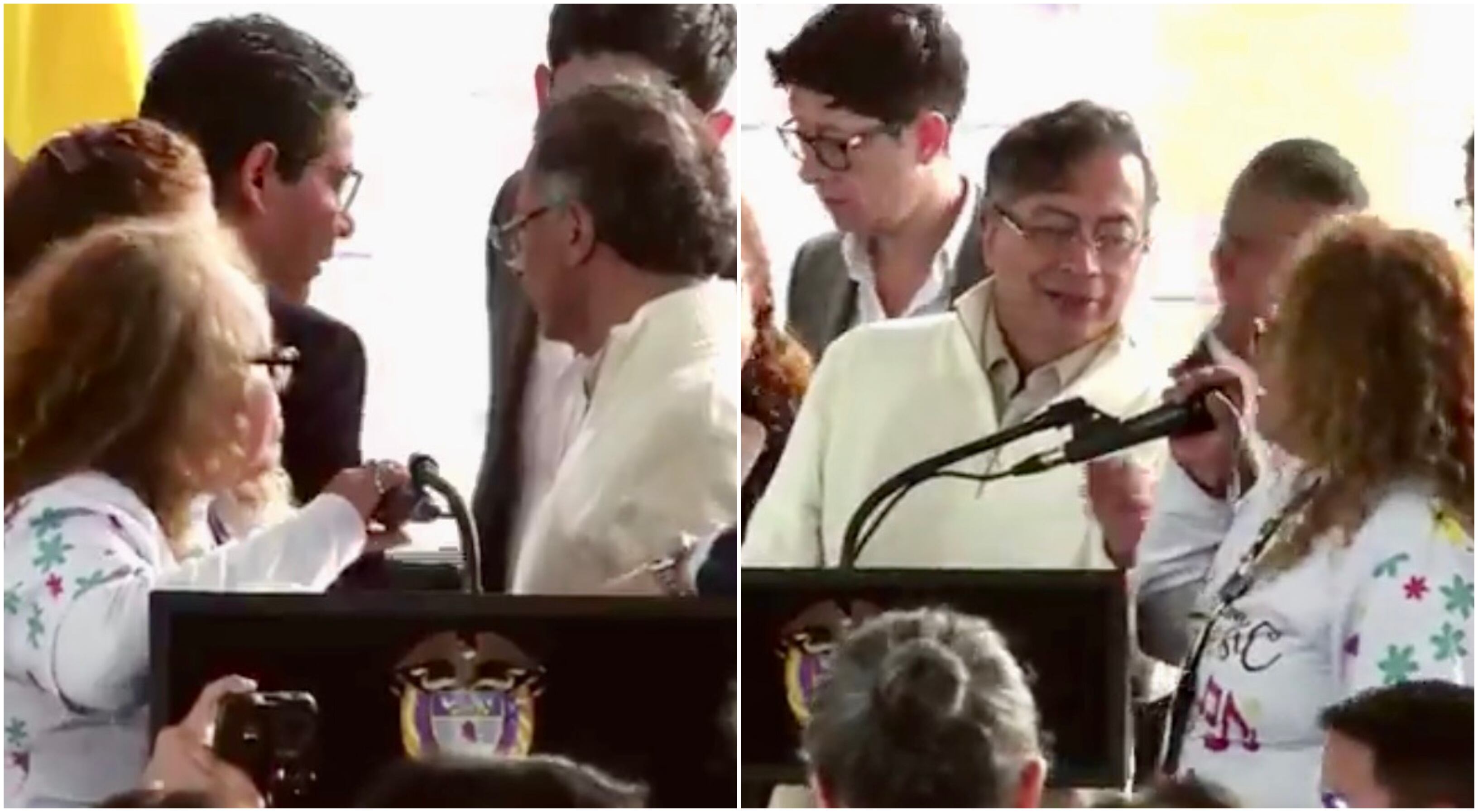 Presidente Gustavo Petro y enfermera del San Juan de Dios