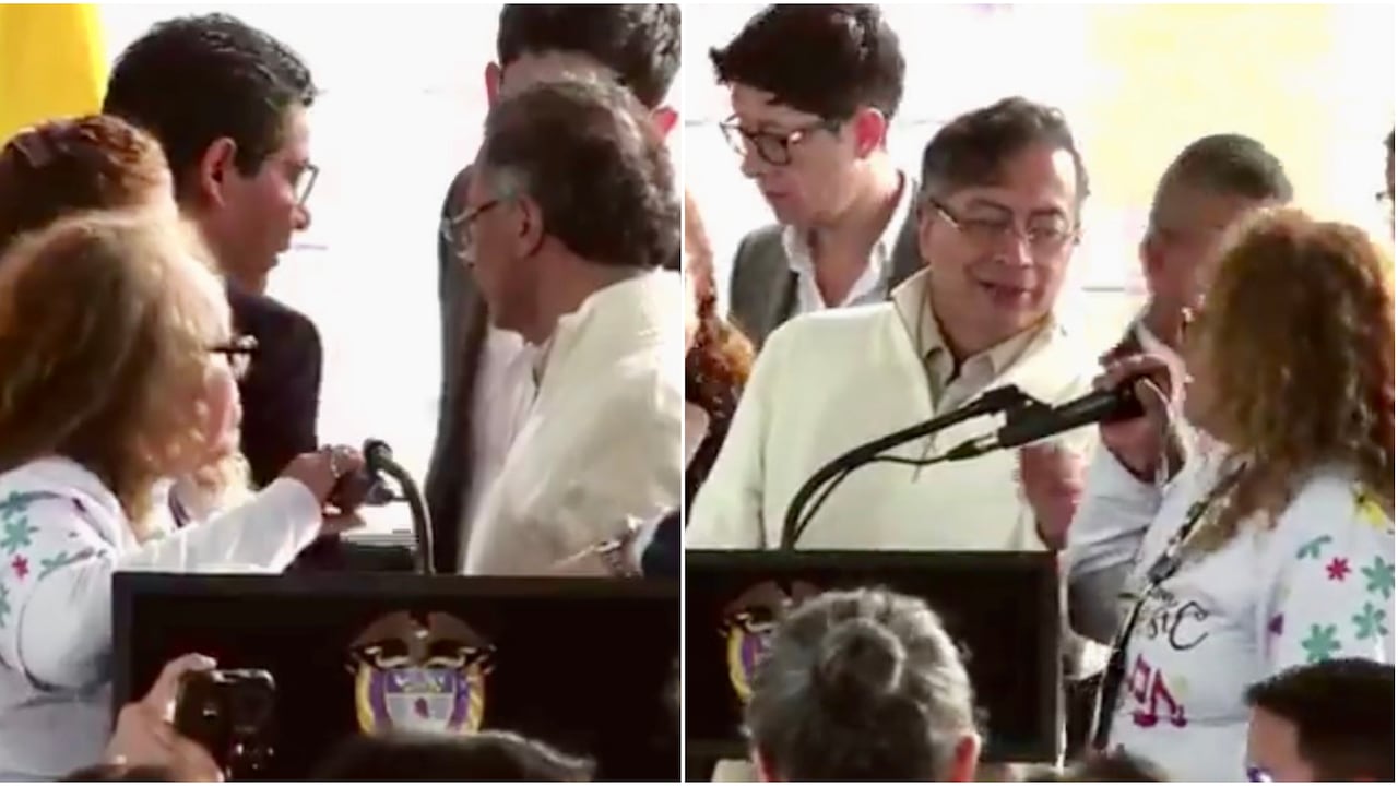 Presidente Gustavo Petro y enfermera del San Juan de Dios.