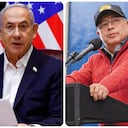 El primer ministro de Israel, Benjamin Netanyahu, y el presidente de Colombia, Gustavo Petro.