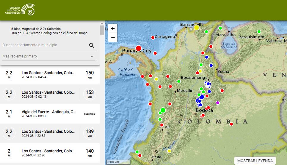El SGC registra la actividad sísmica en el país.