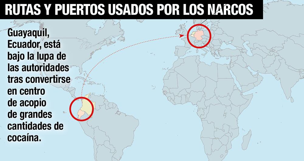  Agencias internacionales trabajan en los puertos de Alemania, Países Bajos y Bélgica, donde se ha detectado la llegada de estupefacientes de Suramérica. 