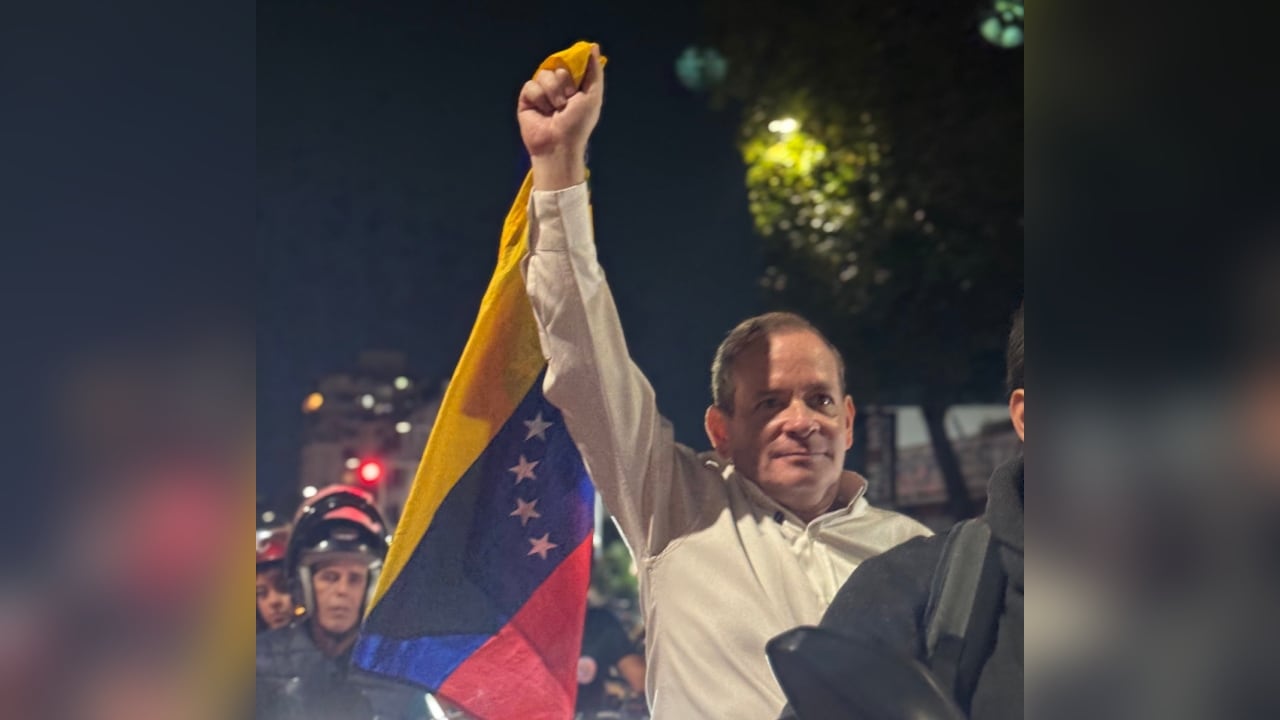 Juan Pablo Guanipa tras su liberación.