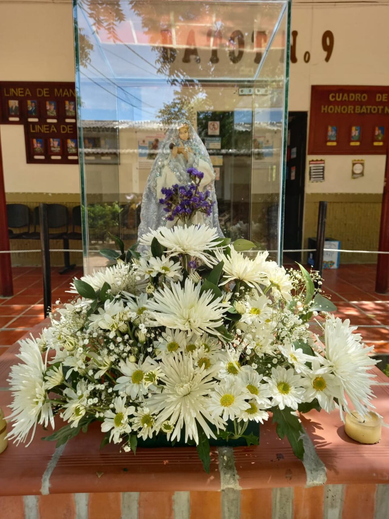 La Virgen fue ubicada en el Batallón de Operaciones Terrestre (Batot) número 9 en diciembre pasado.