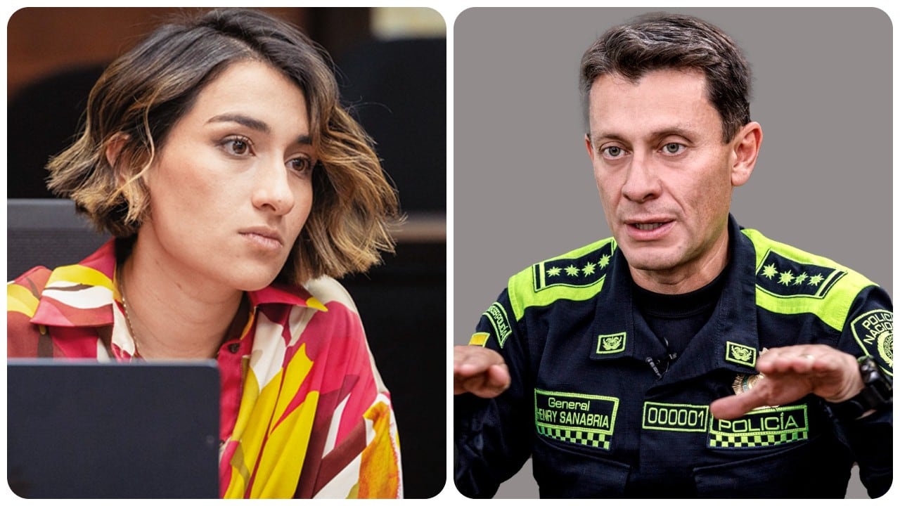 La embajadora de Colombia en Reino Unido, Laura Sarabia, y el exdirector de la Policía, el general (r) Henry Sanabria.