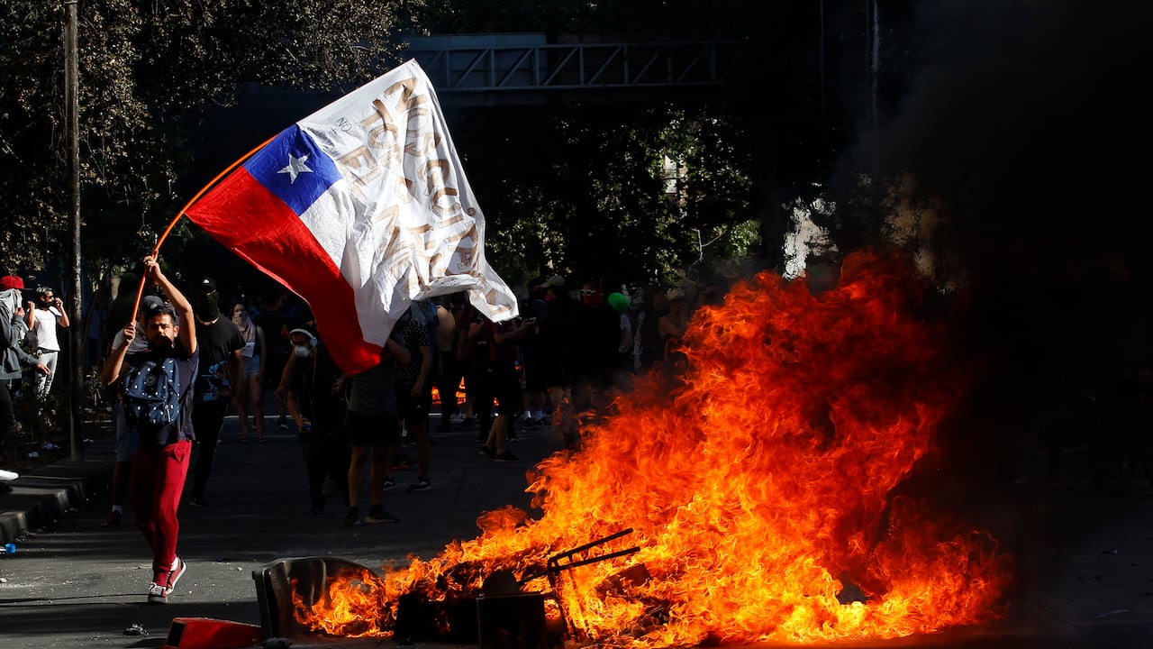 Imágenes de las protestas en Chile del año 2019.