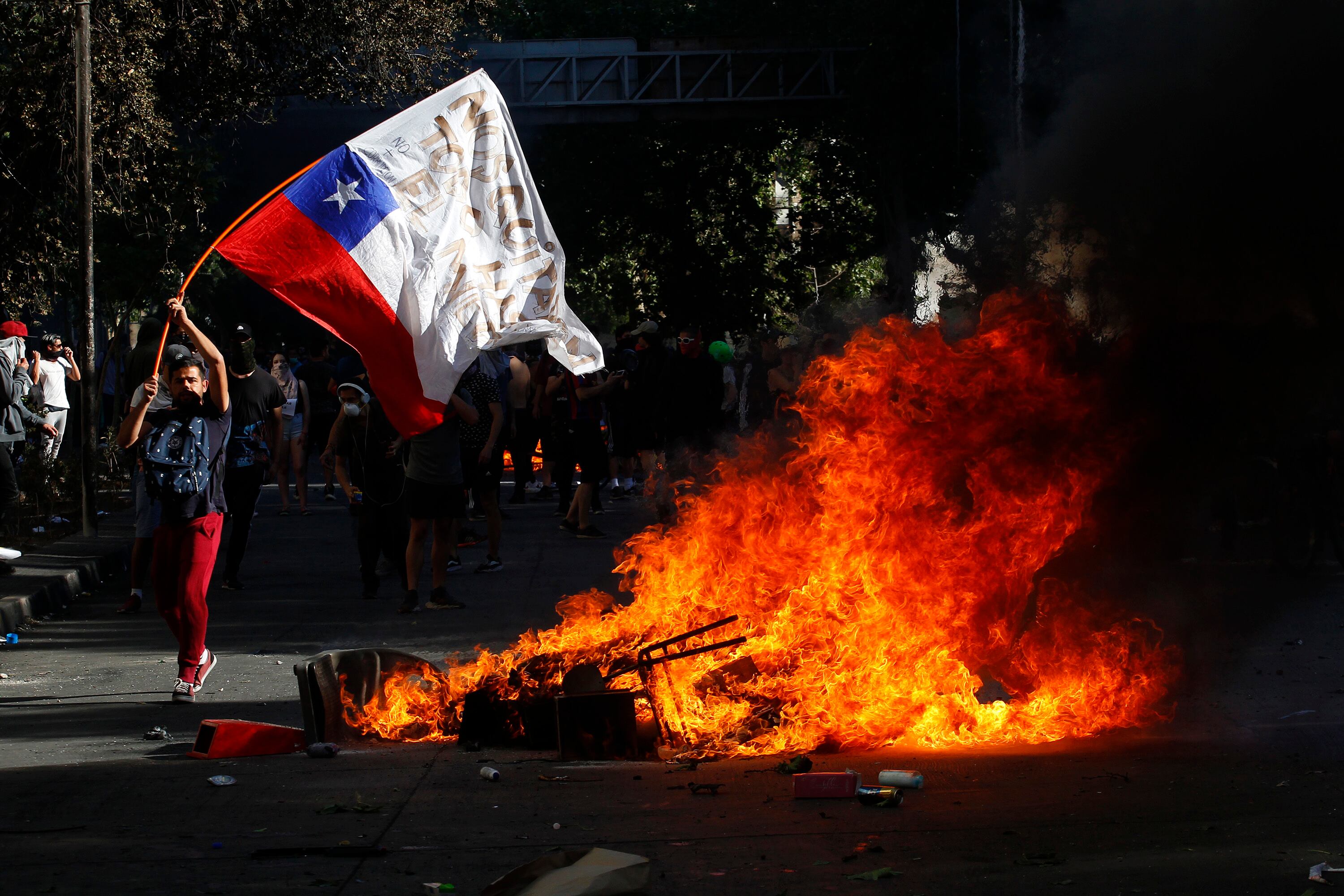 Imágenes de las protestas en Chile del año 2019.