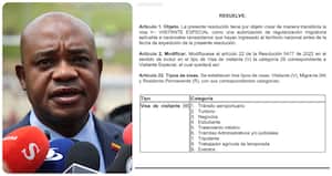 El canciller Luis Gilberto Murillo y la resolución.