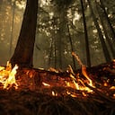 Llamas de un incendio forestal arden el domingo 20 de agosto de 2023 en la Columbia Británica, Canadá. (Darryl Dyck/The Canadian Press vía AP)
