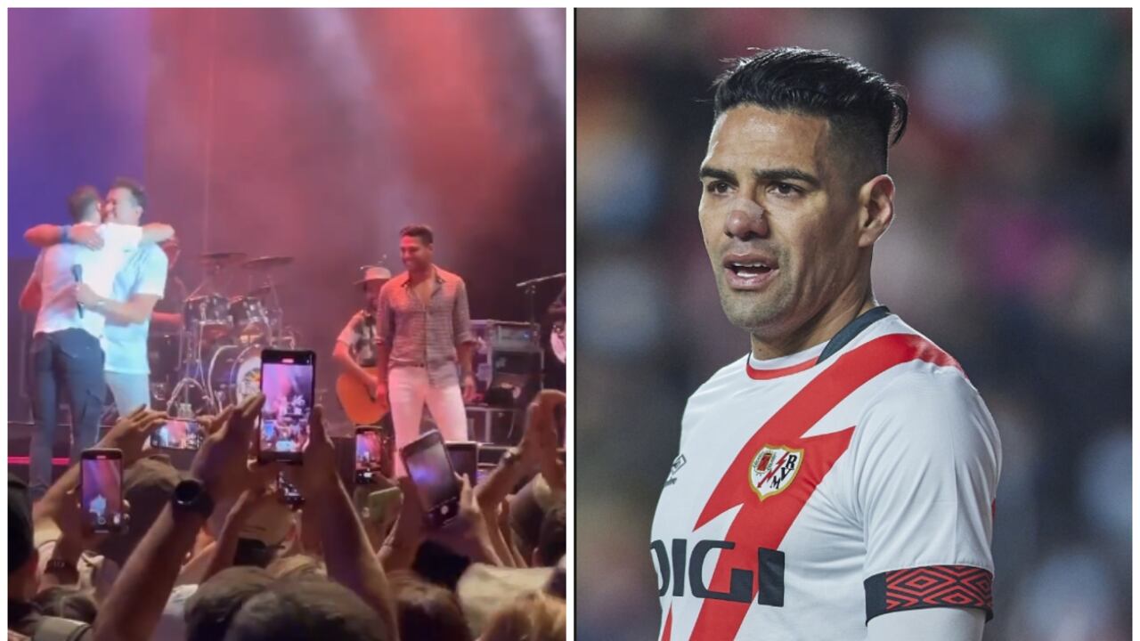 Radamel Falcao Garcia y Santiago Arias en noches del botánico en Madrid junto a Carlos Vives.