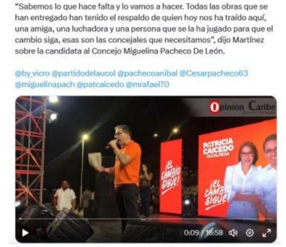 La imagen forma parte de las pruebas que aportaron ante el Consejo de Estado para demostrar la doble militancia.