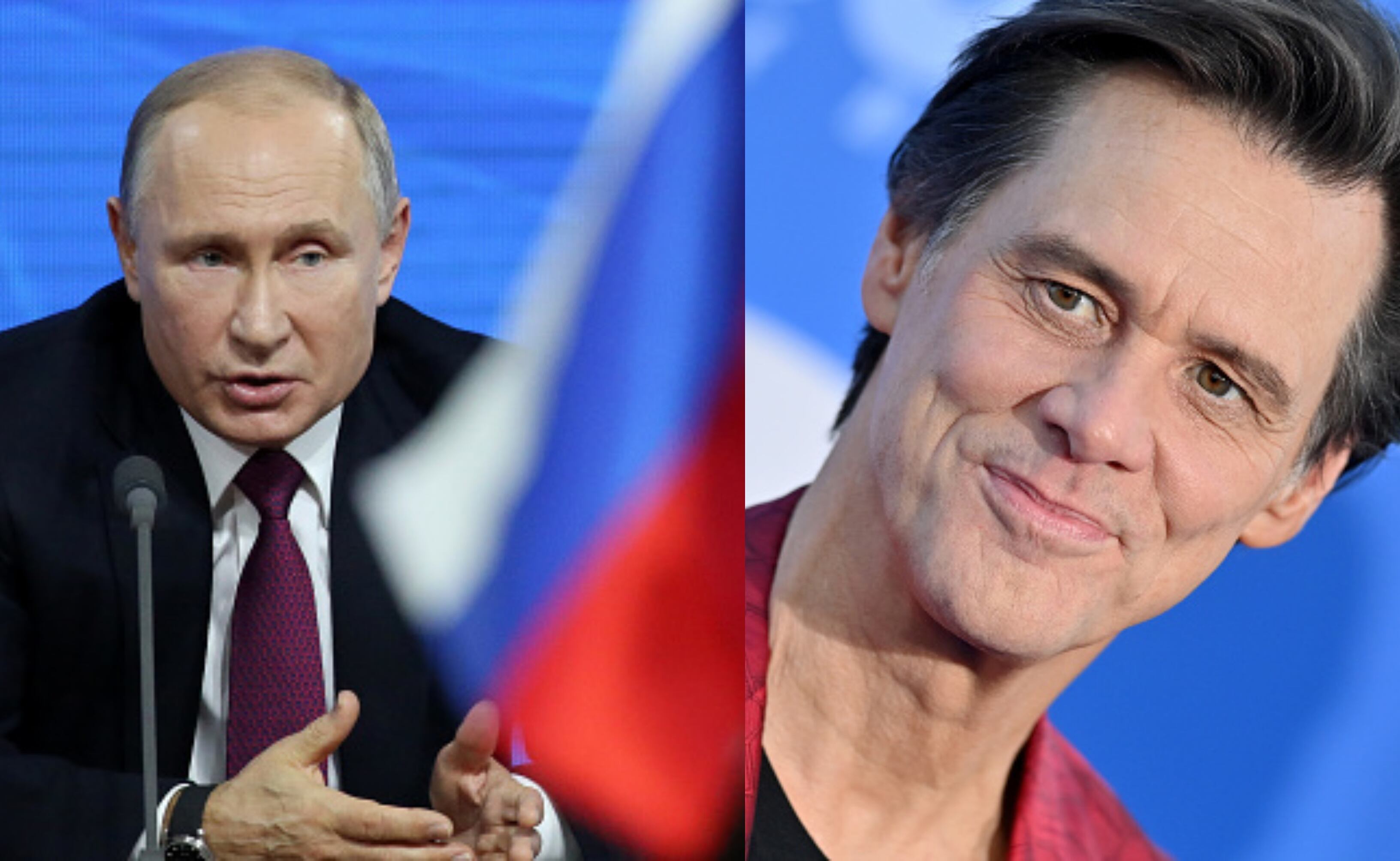 El presidente ruso Vladimir Putin y el actor Jim Carrey.