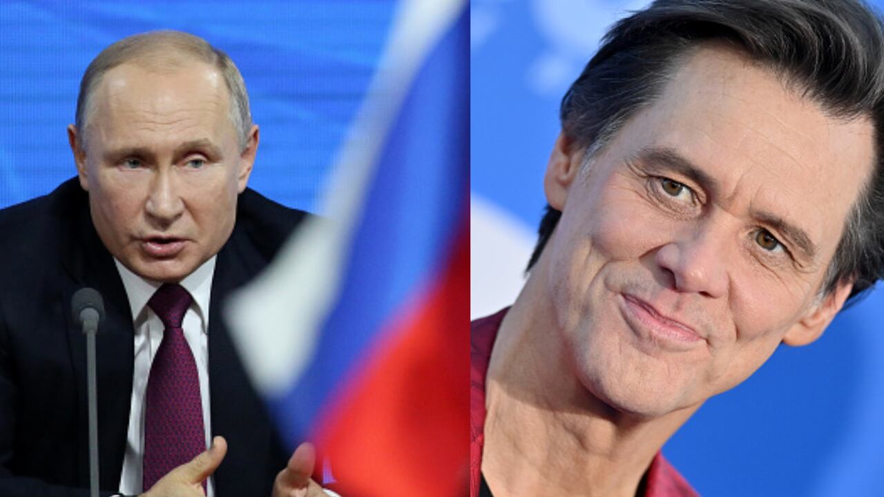 El presidente ruso Vladimir Putin y el actor Jim Carrey.