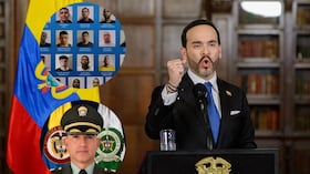 Presidente Abelardo De La Espriella, los fugados del Centro de Traslado por Protección de Santa Marta y el coronel Yeison López.
