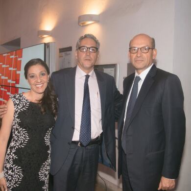 Lida de Pombo, Javier Pombo y Mauricio Rodríguez.