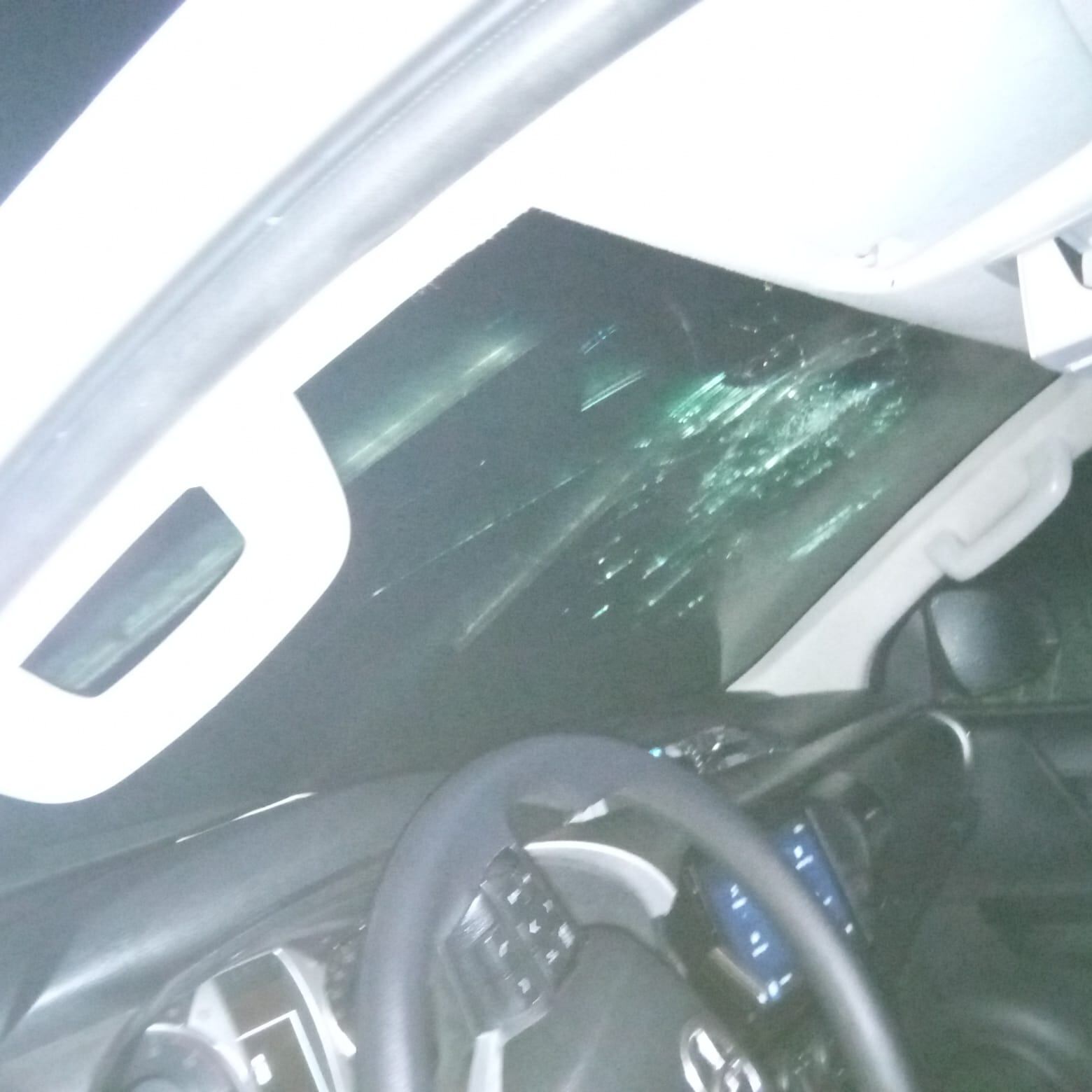 Vehículo de la UNP involucrado en el accidente de tránsito.