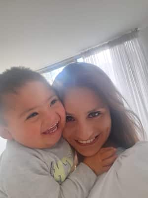 Michel Mesa y su hijo Samuel
