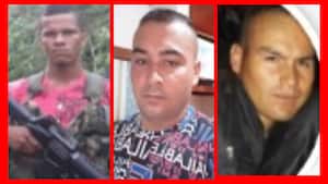 (De izq a der) Carlos Landázuri, alias El Gringo, Wilson Londoño, alias Uriel, Luis Pinilla, alias Barreto.