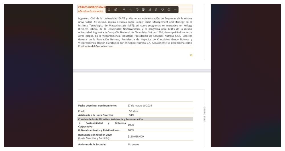 Carlos Ignacio Gallego, miembro patrimonial