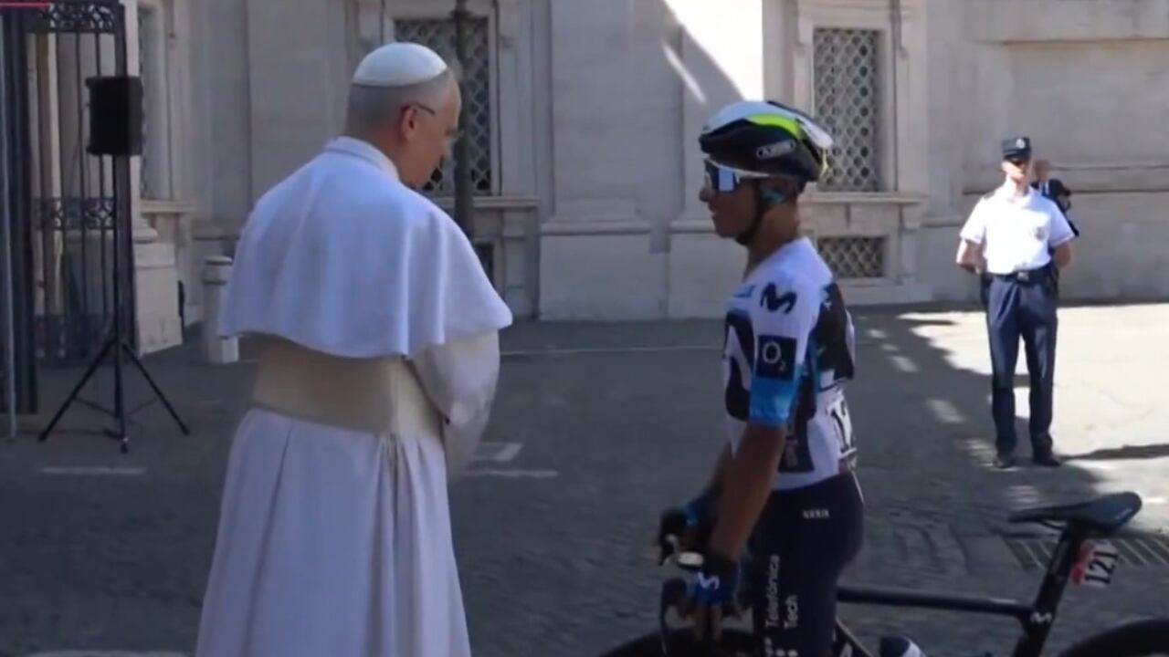 Encuentro de Nairo Quintana con el Papa León XIV.