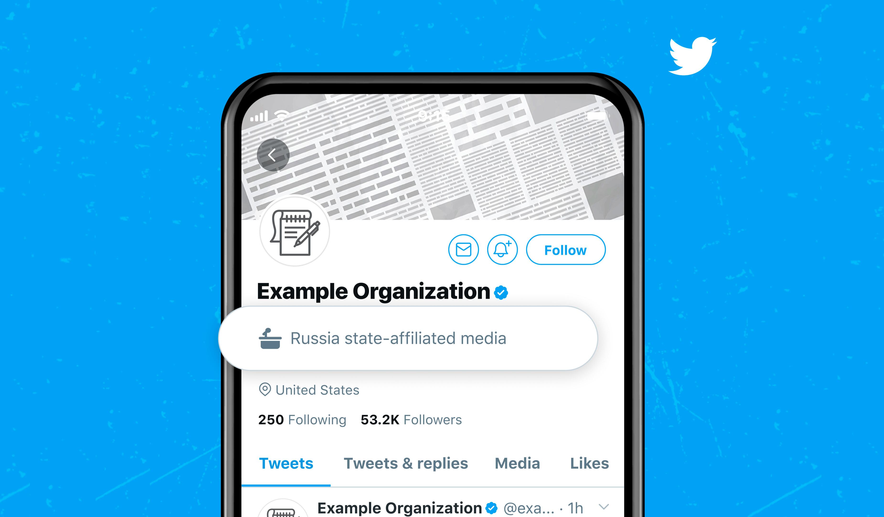 Las etiquetas oficiales de Twitter ayudarán a distinguir cuentas de medios afiliados a un gobierno.