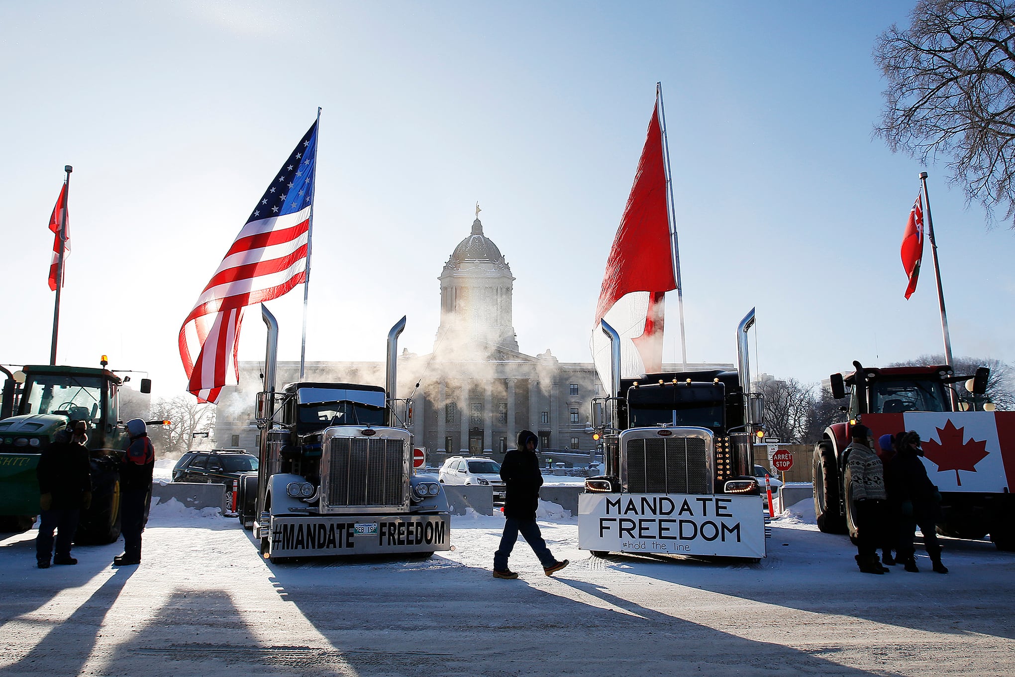 En imágenes: protestas y bloqueos en Canadá.