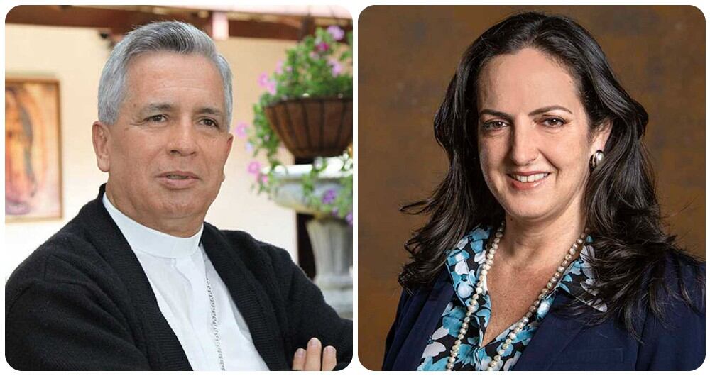 Monseñor Darío Monsalve y María Fernanda Cabal.