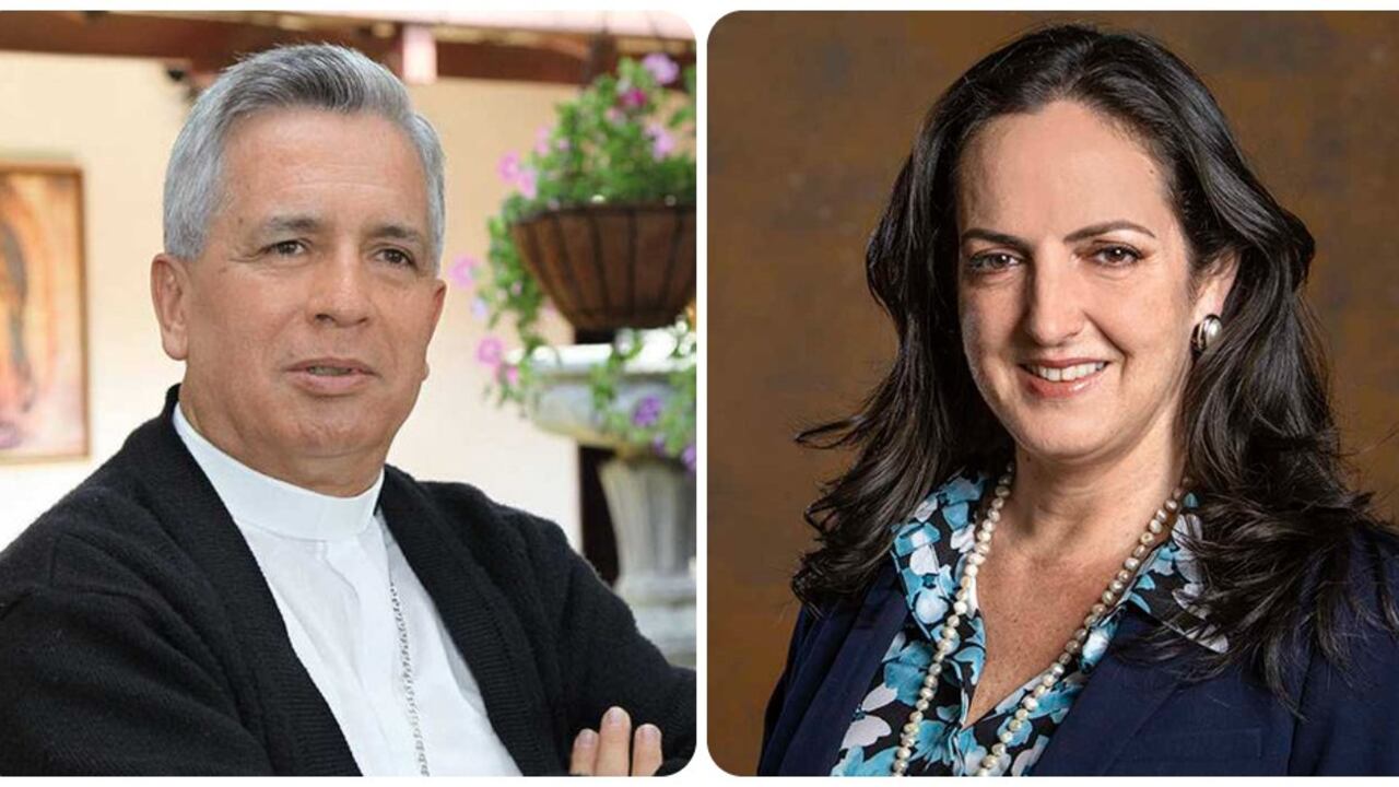 Monseñor Darío Monsalve y María Fernanda Cabal.