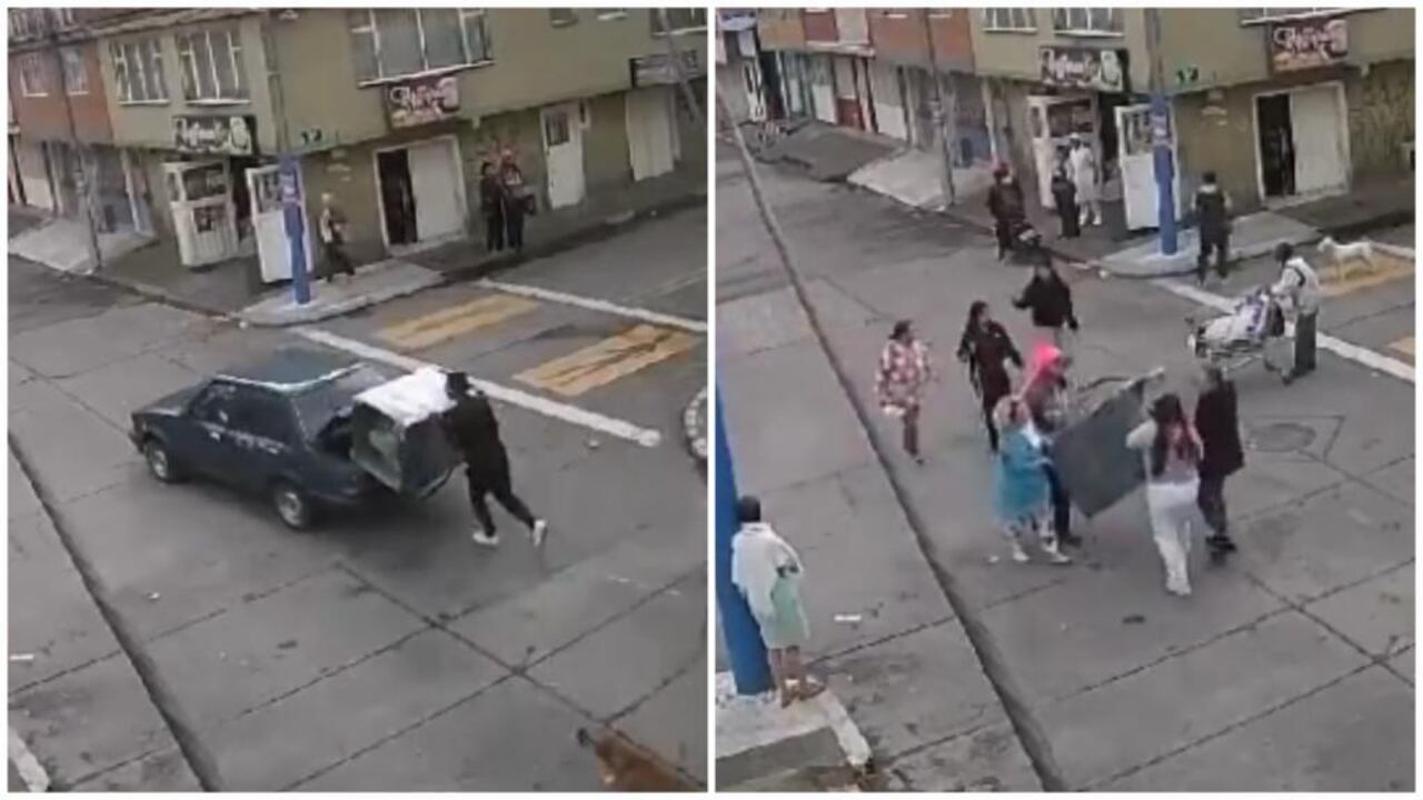 Los vecinos recuperaron la lavadora que se querían robar.