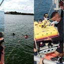 Labores de campo que terminaron en el hallazgo del castillo de San Martín en la bahía de Cartagena.