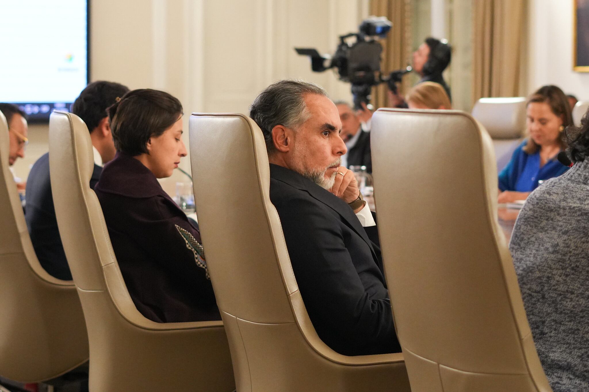 Armando Benedetti, ministro del Interior, el 3 de marzo de 2025 en el consejo de ministros, en Bogotá