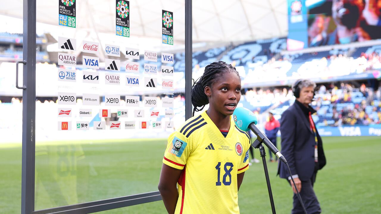 SYDNEY, AUSTRALIA - JULY 25: Linda Caicedo of Colombia speaks at the flash interview after the FIFA Women's World Cup Australia & New Zealand 2023 Group H match between Colombia and Korea Republic at Sydney Football Stadium on July 25, 2023 in Sydney / Gadigal, Australia. (Photo by Maddie Meyer - FIFA/FIFA via Getty Images)