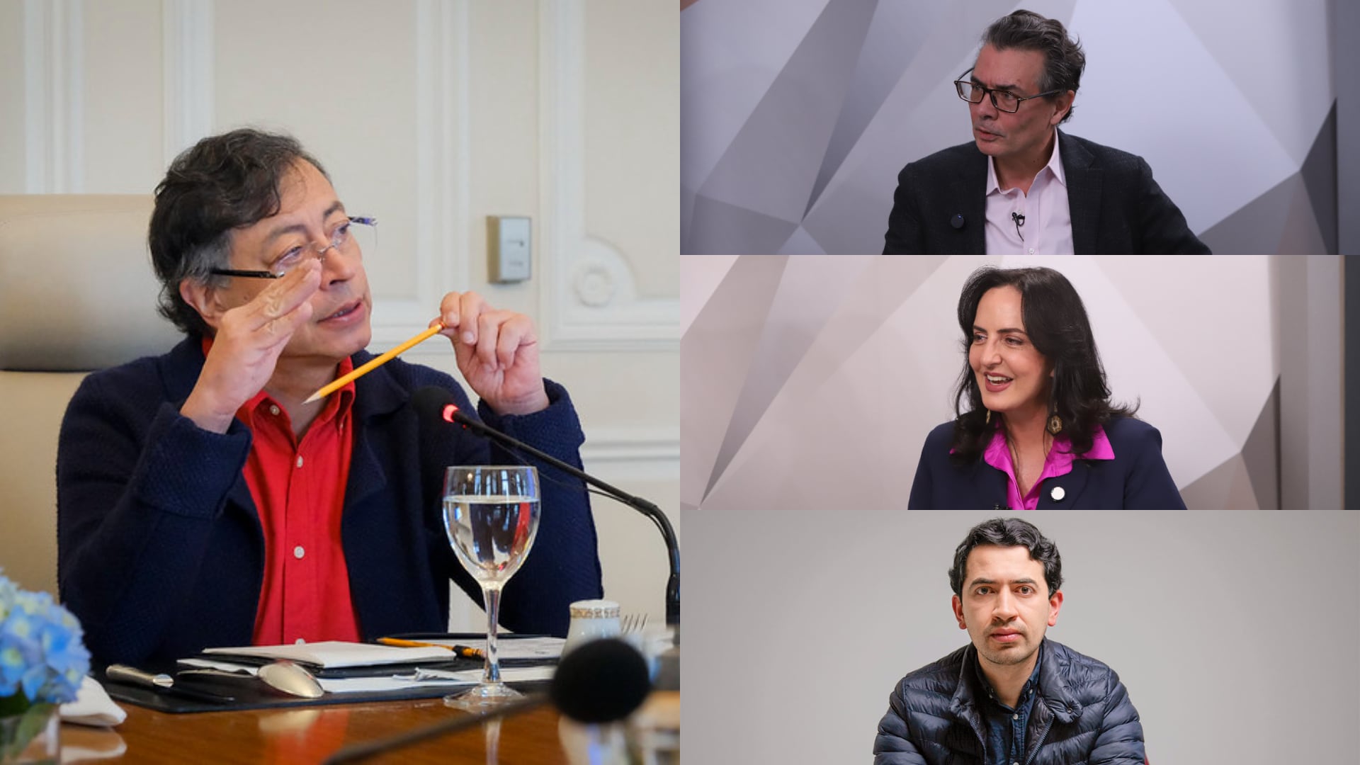 Gustavo Petro, Alejandro Gaviria, María Fernanda Cabal y Daniel Briceño.