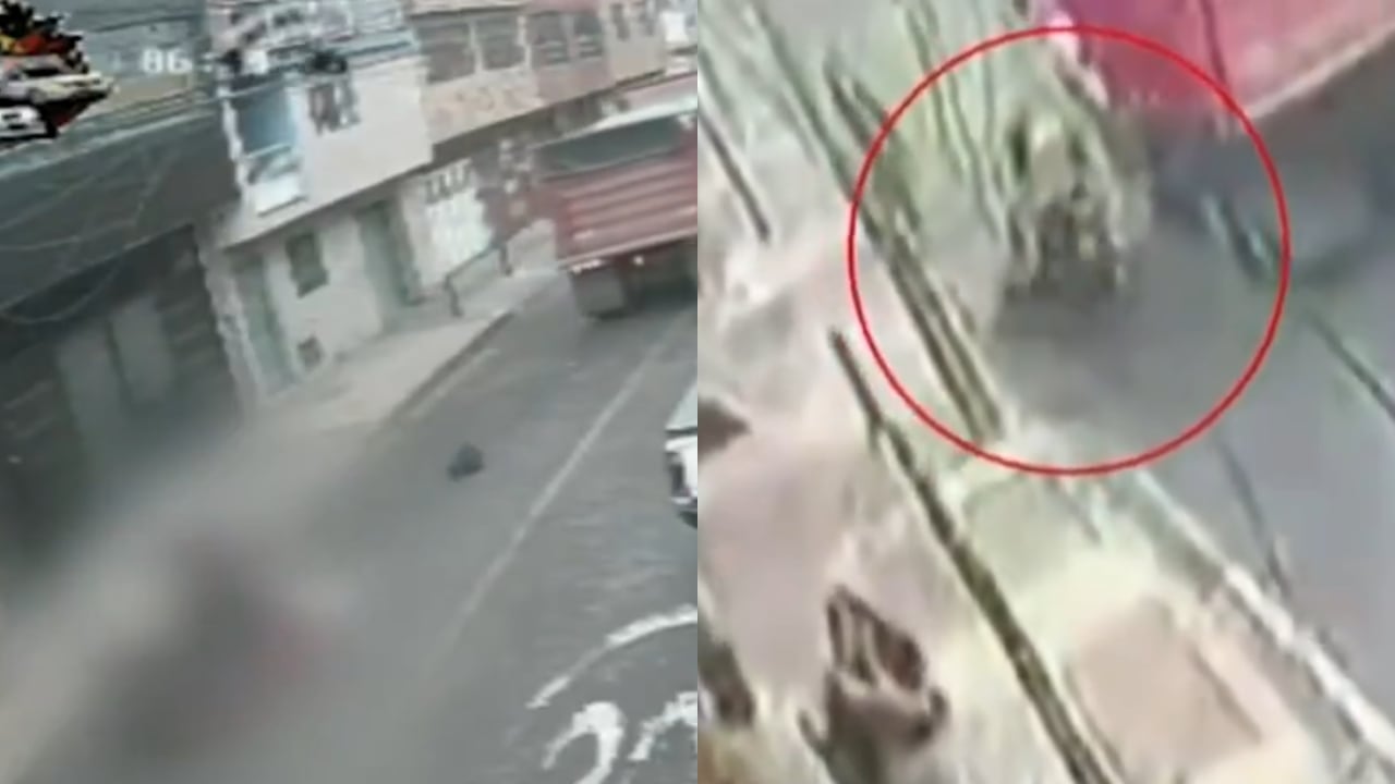 Imágenes del momento exacto en el que ocurrió todo el accidente de tránsito.