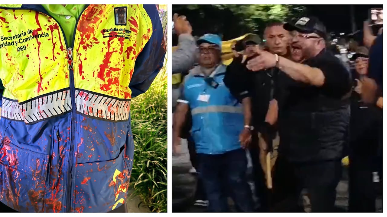 En violencia terminó la protesta pro-Palestina en Medellín, cuestionan a concejal Andrés 'el Gury' Rodríguez por aparecer con un bate.