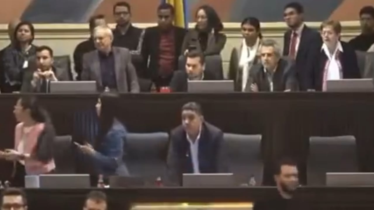 El hecho alertó a los congresistas, por lo que se tuvo que suspender el debate por unos instantes. Foto: Semana