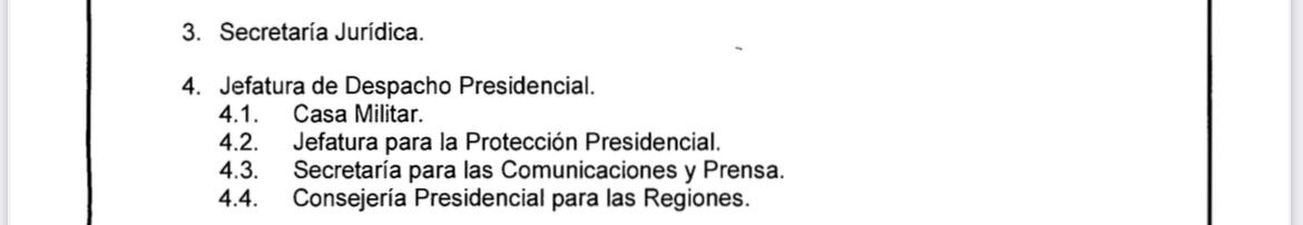 Decreto funciones Jefatura de Despacho Casa de Nariño