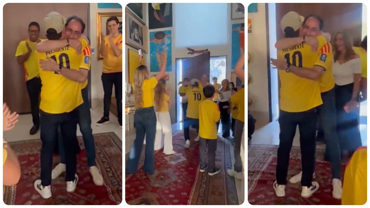 Abelardo de la Espriella y José Manuel Restrepo celebran el triunfo de la primera vuelta en las elecciones presidenciales.