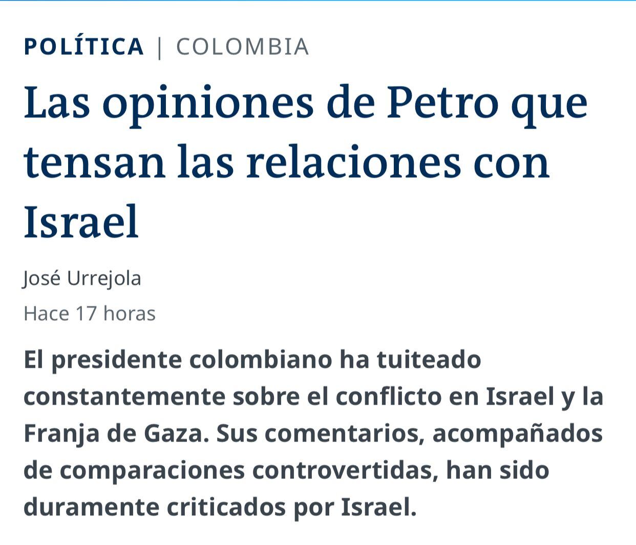 El medio de origen alemán emite un artículo en plenas tensiones entre Colombia e Israel