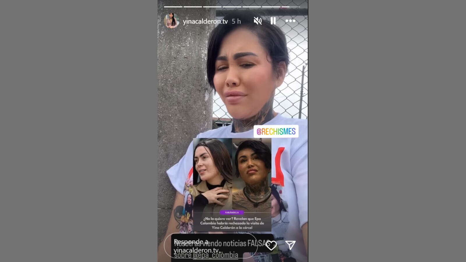 Yina Calderón desmiente afirmaciones sobre su visita a Epa Colombia en la cárcel