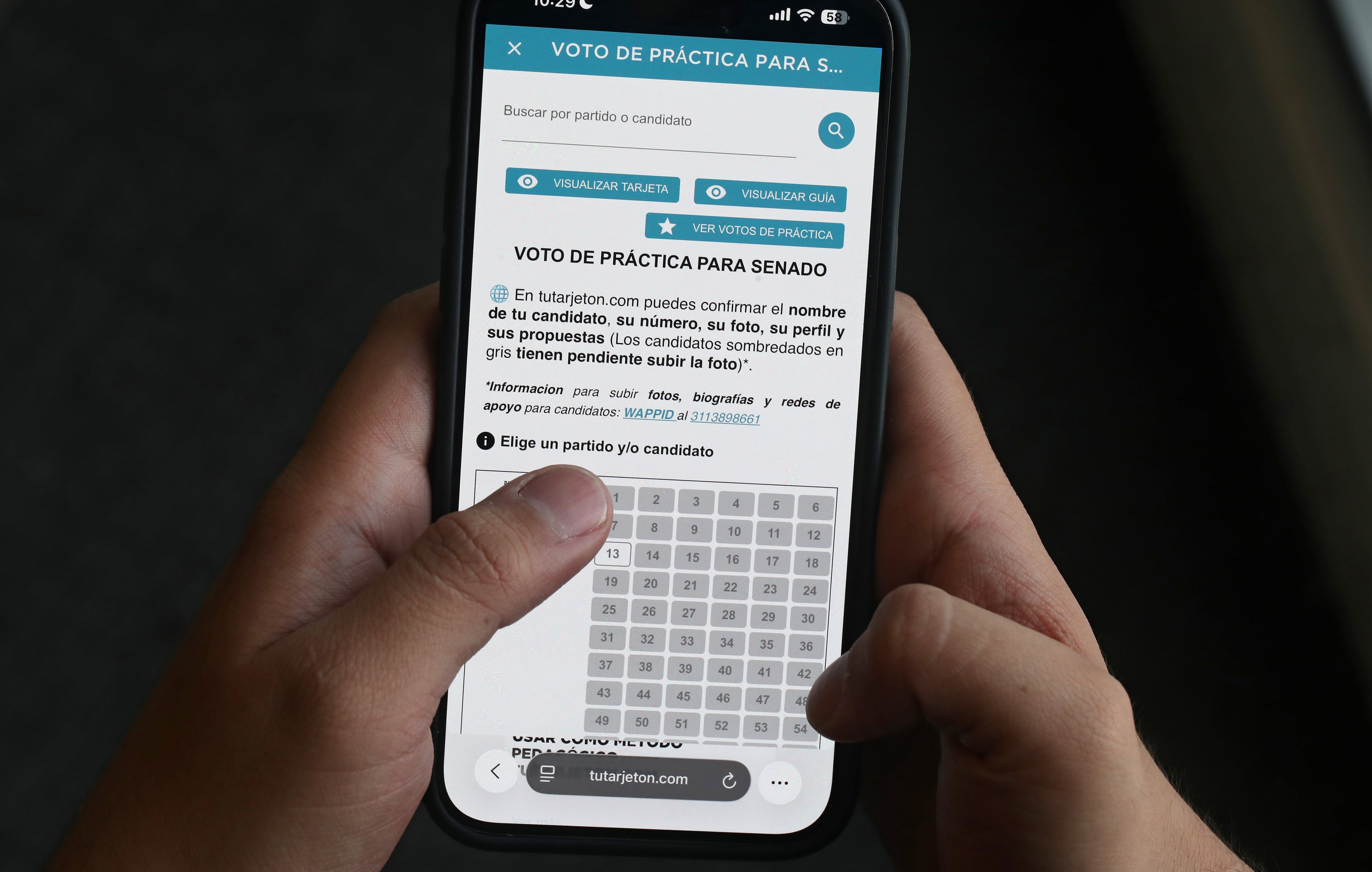 tutarjeton.com es una página web en la que encontrará las tarjetas electorales que recibirá el 8  de marzo y en la que podrá practicar su voto.