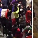 Fans de Francia y Marruecos celebrando en París el paso a semis de Qatar 2022.