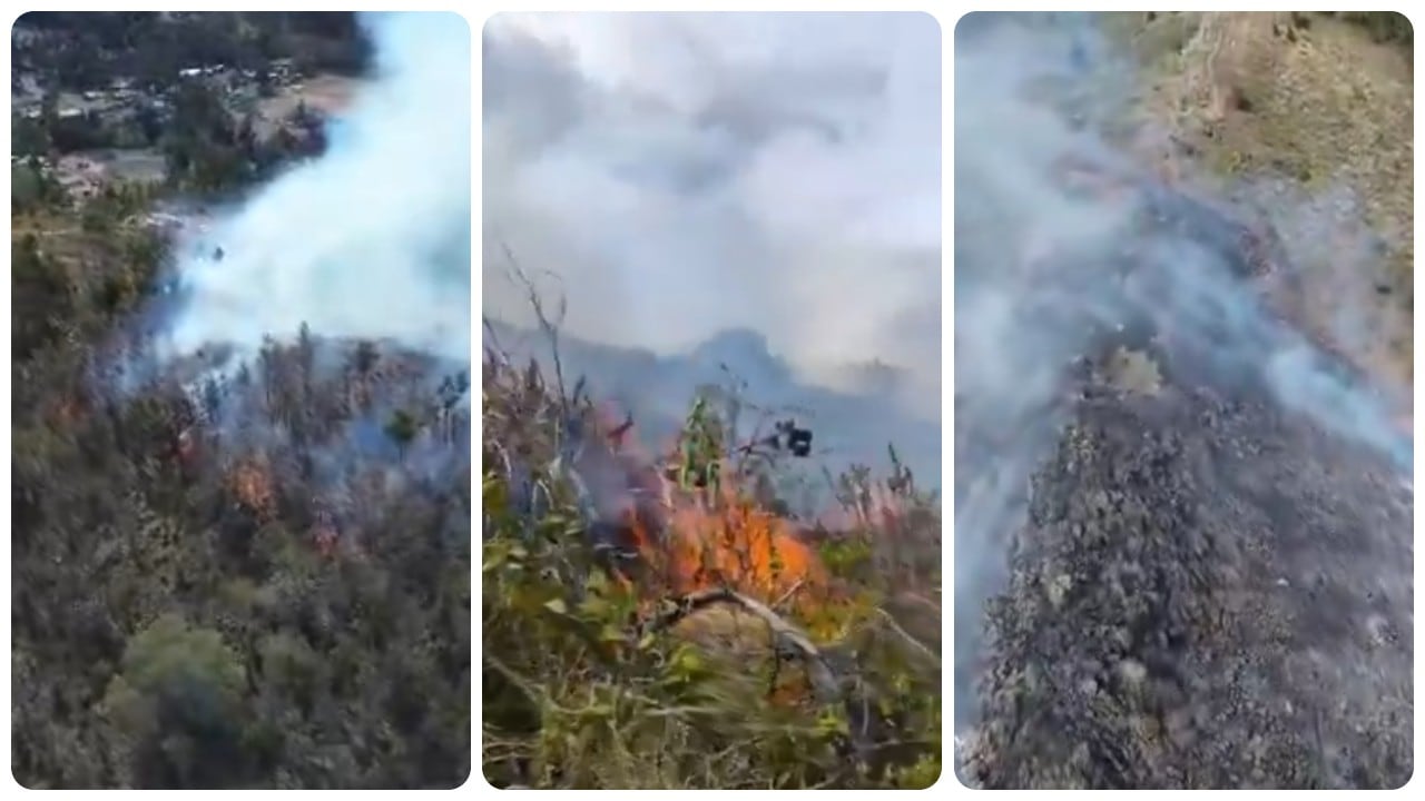 Incendio forestal en Cucunubá, Cundinamarca.